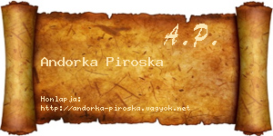 Andorka Piroska névjegykártya